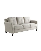 Lifestyle Solutions 78.7" W Polyester Harvard Sofa with Curved Arms