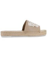 Karl Lagerfeld Paris Cherie Logo Slip-On Espadrille Platform Slide Sandals