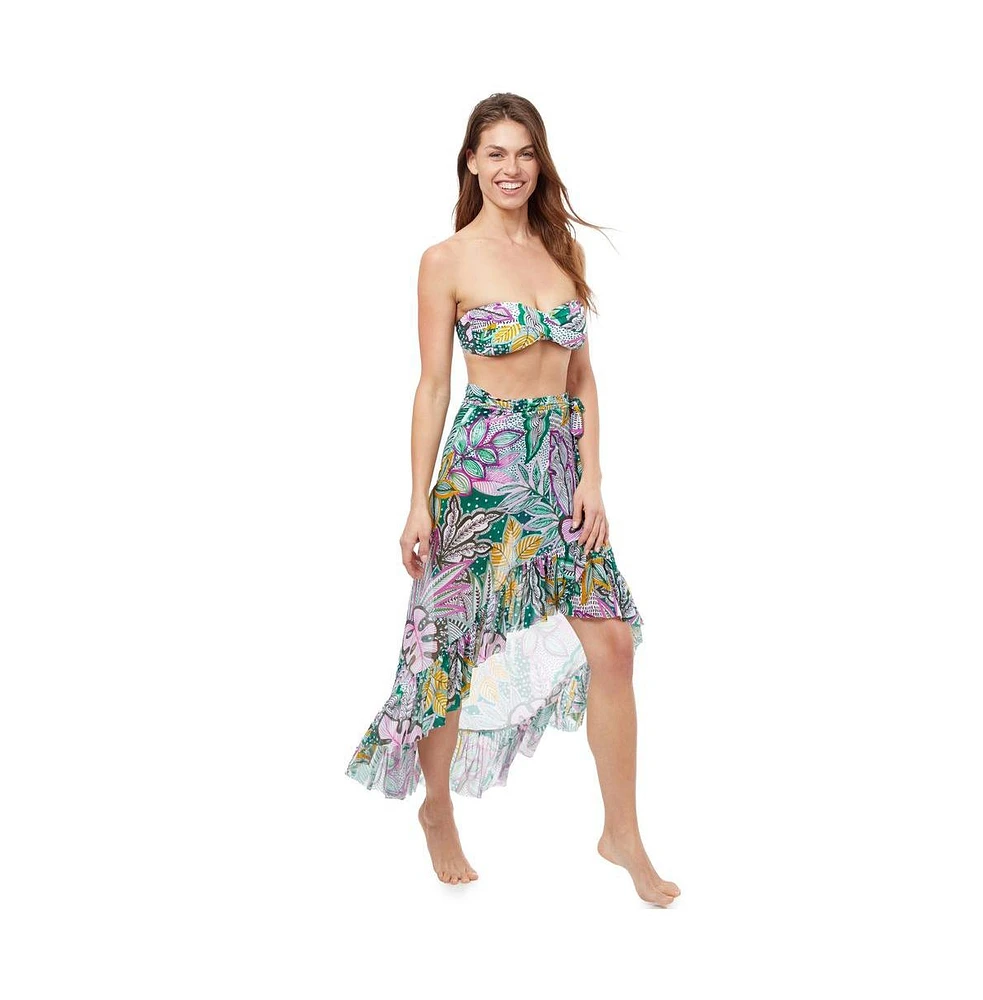 Profile by Gottex Women's Tropic Boom Wrap Mesh Skirt Swim Cover Up