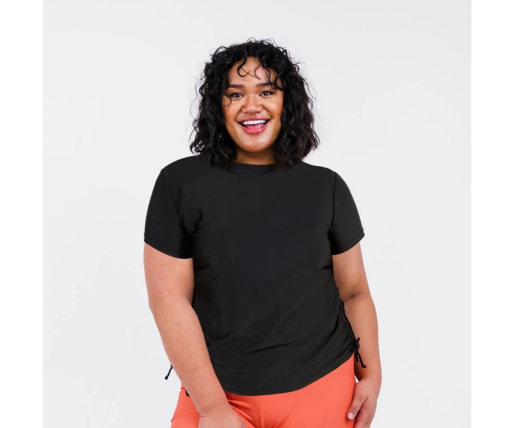 Calypsa Plus Size Mock Neck Adele Swim Top