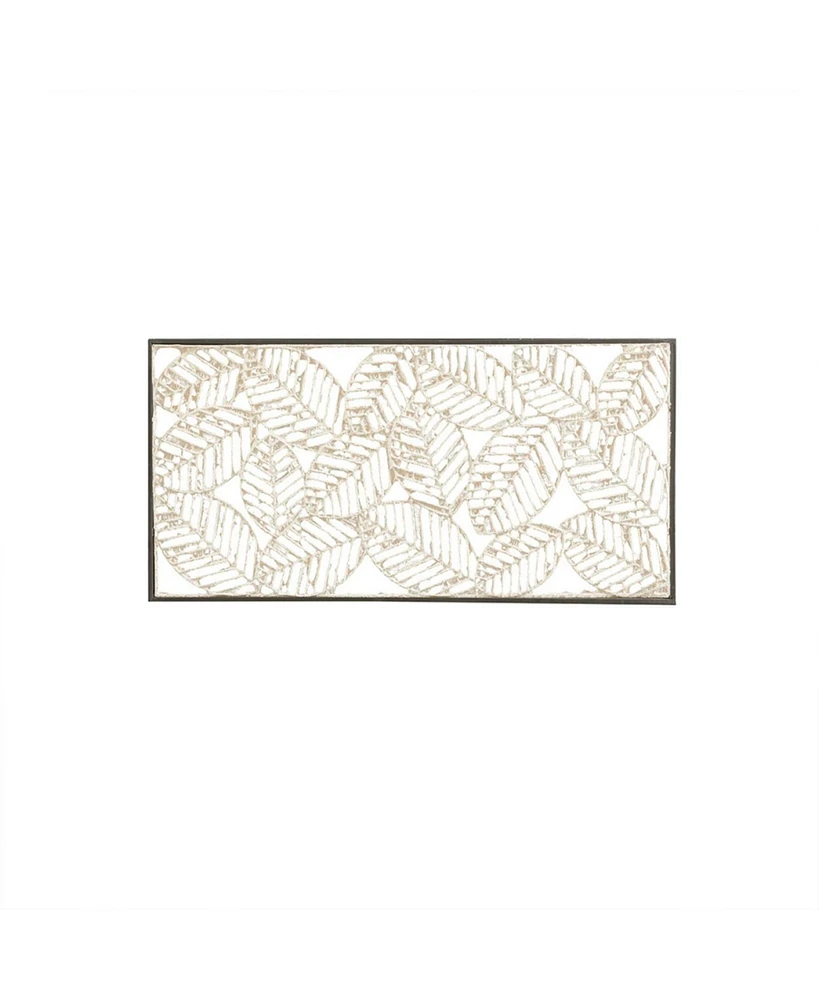 Streamdale Furniture Paper Cloaked Leaves Metal Framed Decor Panel