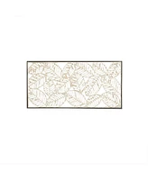 Simplie Fun Paper Cloaked Leaves Metal Framed Decor Panel