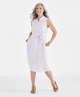 Style & Co Women's Sleeveless Shirtdress, Created for Macy's