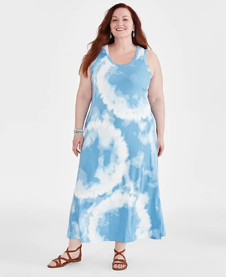 Style & Co Plus Printed Sleeveless Maxi Dress
