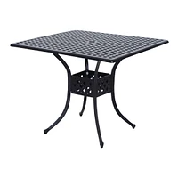 Simplie Fun 36" Black Cast Aluminum Outdoor Dining Table