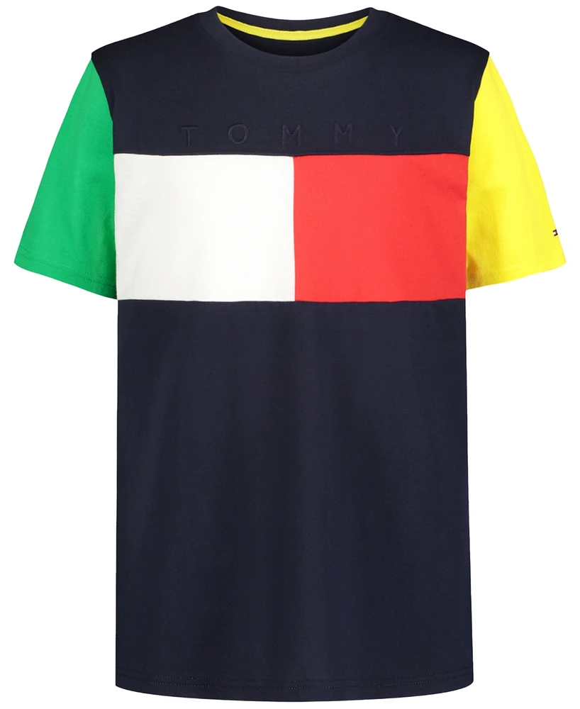 Tommy Hilfiger Big Boys Flag Block Colorblocked Cotton Short-Sleeve T-Shirt