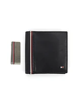 Tommy Hilfiger Men's Rfid Global Striped Passcase Wallet and Money Clip Set