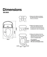 SmartBidet Sb-2600 Advanced Electric Bidet Seat for Elongated Toilets with Unlimited & On