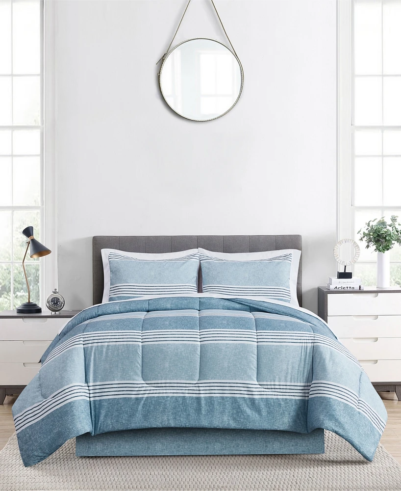 Keeco Douglas Stripe 8-Piece Reversible Comforter Sets, Exclusively at Macy's