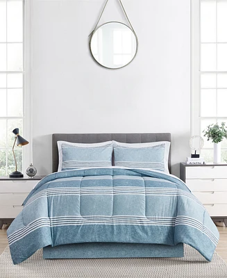 Keeco Douglas Stripe 8-Piece Reversible Comforter Sets, Created for Macy's