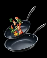 Guy Fieri's Flavortown Hard-Anodized Laser Titanium Aluminum Frypan, Set of 2