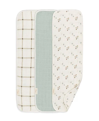 Crane Baby Cotton 3-pc. Poppy Burp Cloth Set