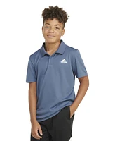 adidas Big Boys Short Sleeve 3-Stripe Polyester Mesh Polo