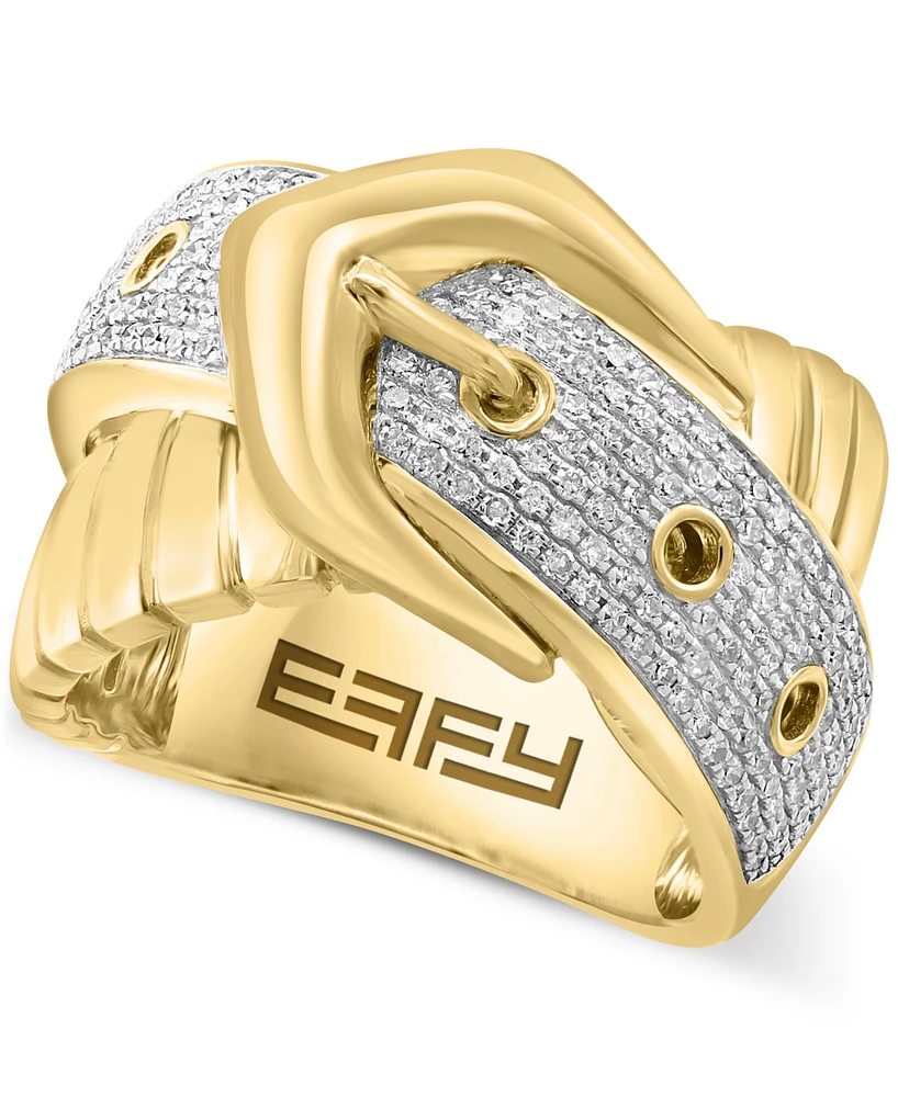 Effy Diamond Belt Buckle Statement Ring (1/2 ct. t.w.) in 14k Gold