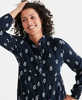 Style & Co Women's Printed Tiered Tunic Shirt, Created for Macy's