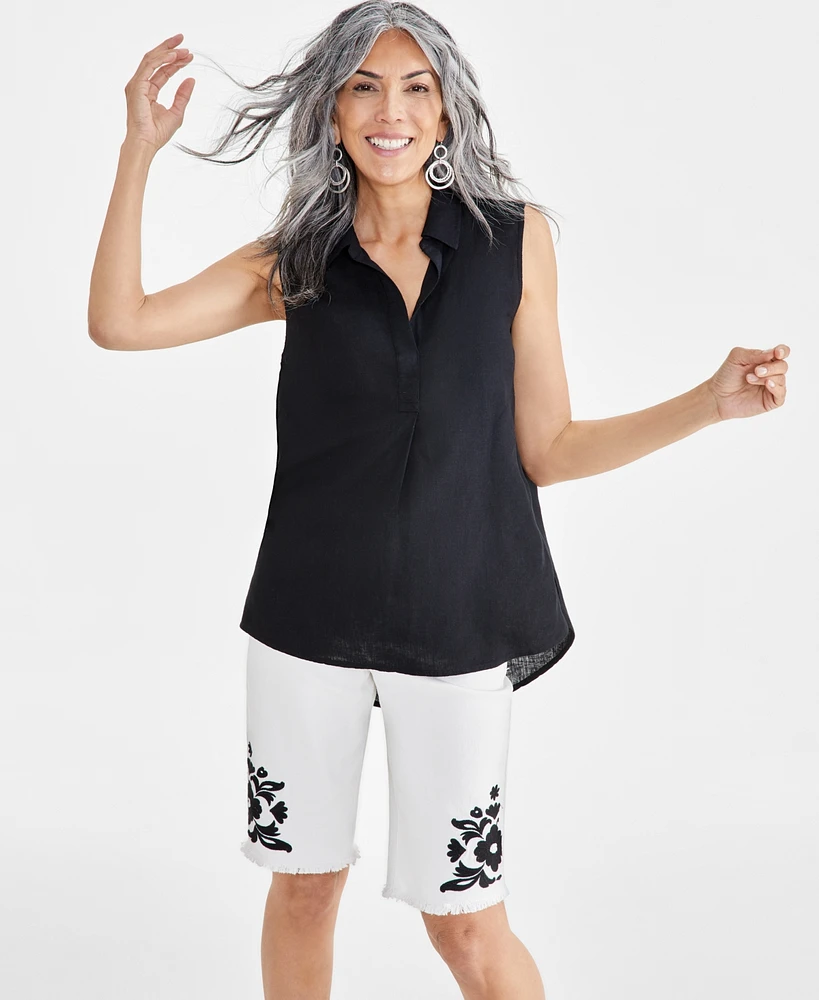 Style & Co Women's Sleeveless Popover Shirt, Created for Macy's