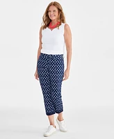 Style & Co Women's Printed Mid-Rise Curvy Roll Cuff Capri Jeans, Created for Macy's