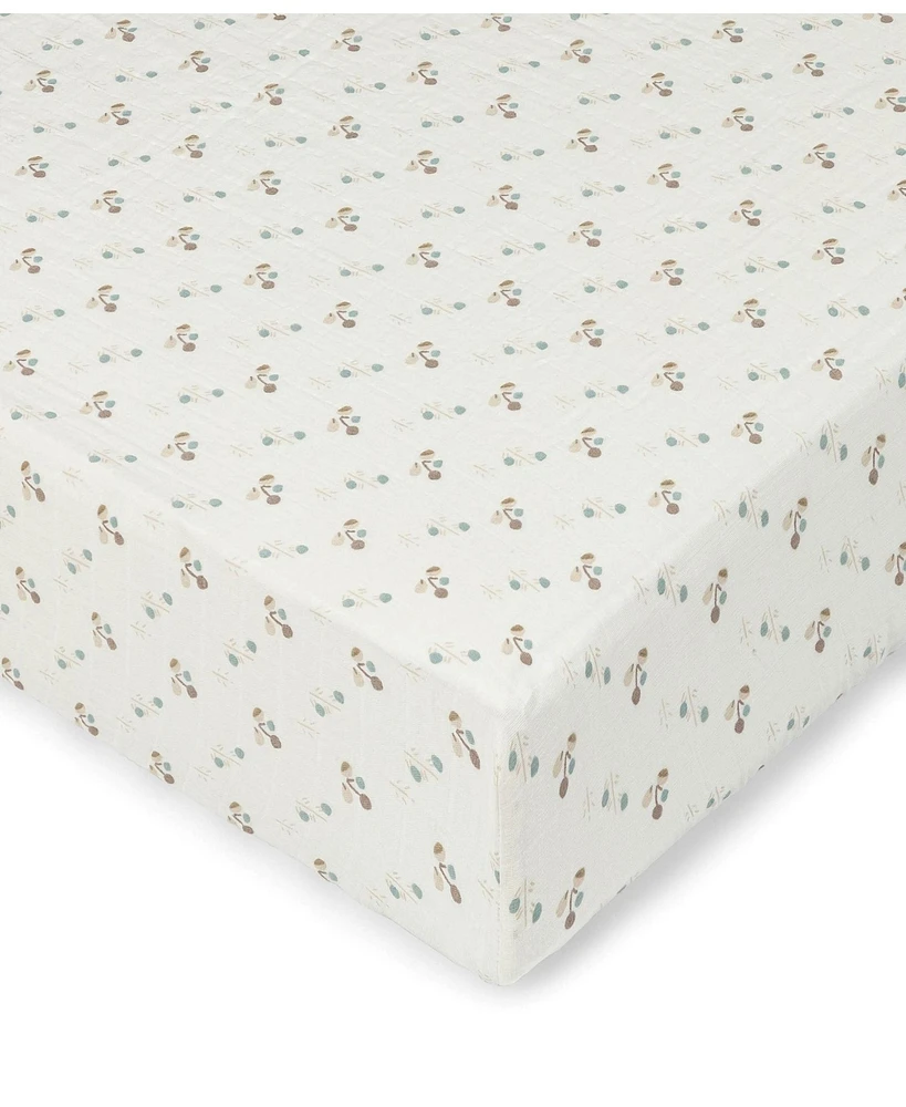 Crane Baby Cotton Poppy Fitted Crib Sheet