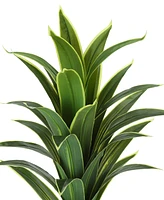 Monarch Specialties 47" Indoor Artificial Floor Dracaena Tree with Black Pot