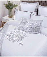 By Caprice Home Grace Sequin Embellished Duvet Cover Set With Matching Pillow Cases King