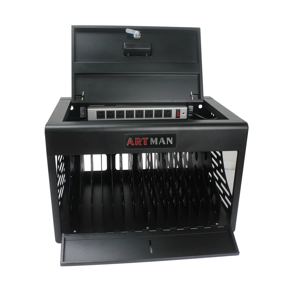 Simplie Fun 16 Bay Charging Cabinet For Laptop, Chromebook, Locking Charging Station