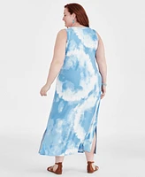 Style & Co Plus Printed Sleeveless Maxi Dress