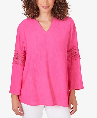 Ruby Rd. Petite Lace-Embellished Top