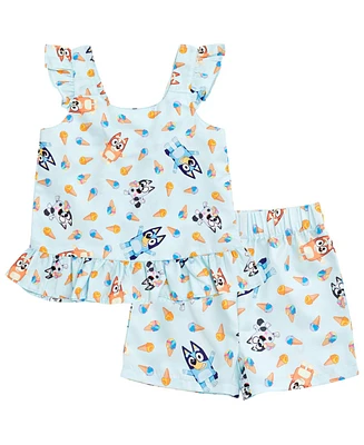 Bluey Toddler Girls Bingo Muffin Matching Family Tank Top and Shorts Outfit Set