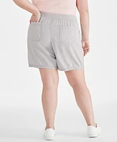 Style & Co Plus Size Mid Rise Pull-On Shorts, Created for Macy's