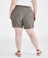 Style & Co Plus Mid Rise Pull-On Shorts, Created for Macy's