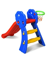 Costway Children Kids Toddlers Folding Slide W/Bask