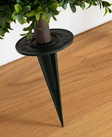 Nearly Natural 2.5ft. Uv Resistant Artificial Boxwood Plant with Integrated Ground Stake Indoor/Outdoor - Set of 2