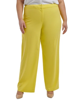 Calvin Klein Plus Size Lux Highline Tab-Waist Pants