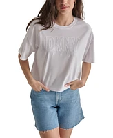 Dkny Jeans Women's Cropped-Fit Short-Sleeve Logo T-Shirt