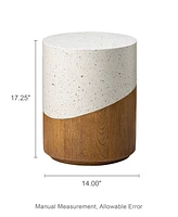 Glitzhome Multi-functional Faux Terrazzo and Wood Texture Garden Stool or Plant Stand