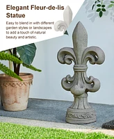 Glitzhome Standing Fleur De Lis Garden Statue