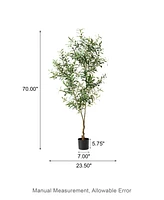 Glitzhome 6ft. Faux Olive Tree in Pot