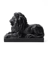 Glitzhome Set of 2 Black Lying Lion Garden Statue