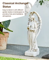 Glitzhome Standing Archangel Garden Statue