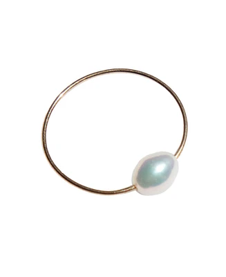 Eden - freshwater pearl skinny gold ring