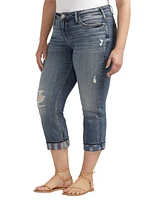 Silver Jeans Co. Plus Suki Mid Rise Curvy Fit Capri Jean