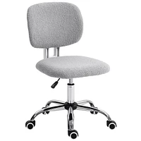 Simplie Fun Teddy Fleece Office Chair - Adjustable Height & Wheels