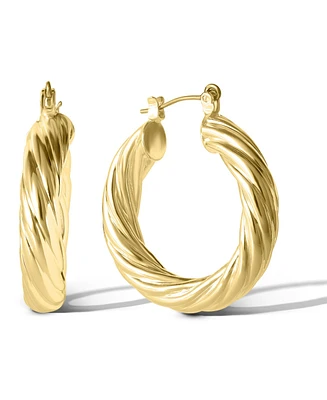 Jessica Simpson Womens Thick Twisted Hoop Earrings - Gold or Silver-Tone