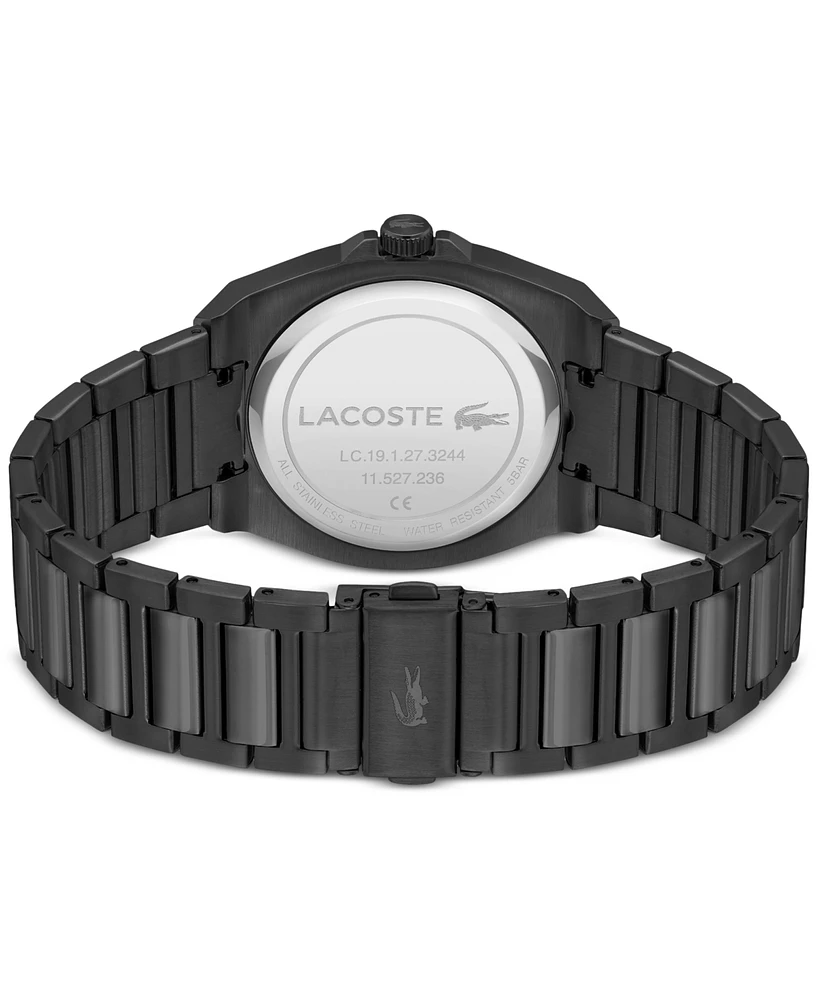 Lacoste Men's Reno Black-Tone Stainless Steel Bracelet Watch 42mm