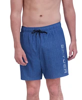 Spyder Men's Stretch Twill-Print 7" Swim Trunks with Compression Liner