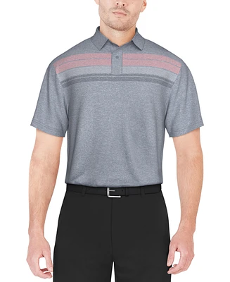 Pga Tour Men's Stretch Moisture-Wicking Chest Stripe Golf Polo Shirt