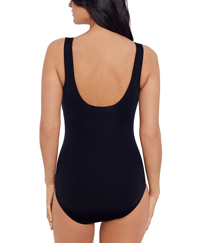 Swim Solutions Women's Dotted Tank One-Piece Swimsuit