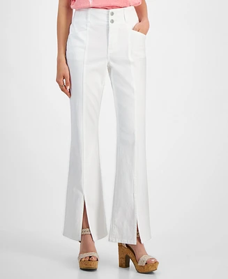 Tinseltown Juniors' Super-High-Rise Split-Seam Flare-Leg Jeans, Created for Macy's