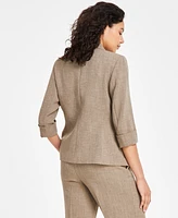 Kasper Petite Zip-Pocket One-Button Blazer