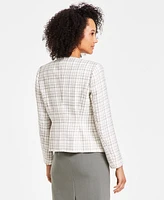 Kasper Women's Tweed Collarless Open-Front Blazer